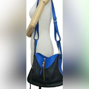 Loewe Black and Cobalt Blue Shoulder Bag